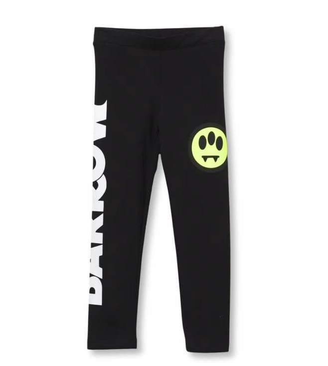 barrow kids black logo fitted leggings