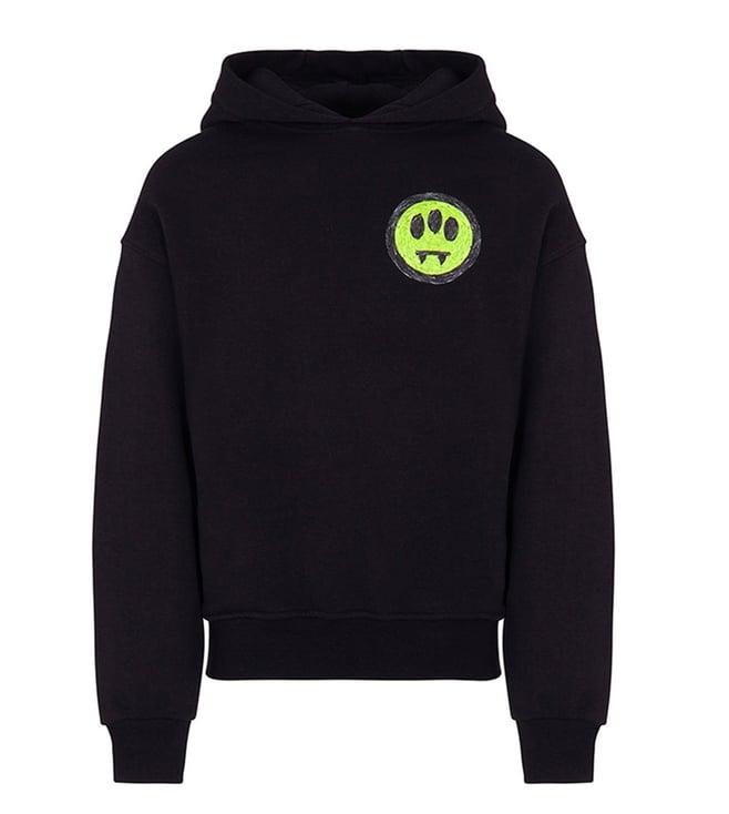 barrow kids black logo straight fit hoodie