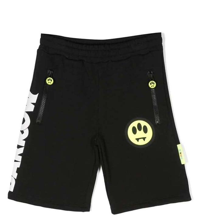 barrow kids black printed fitted fit shorts