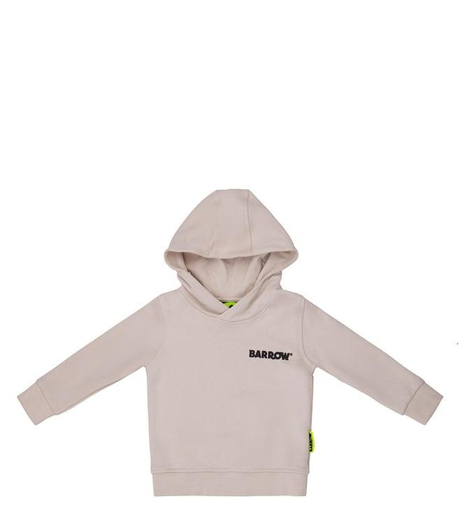 barrow kids cream logo straight fit hoodie