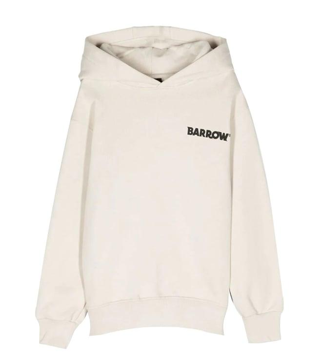 barrow kids cream logo straight fit hoodie