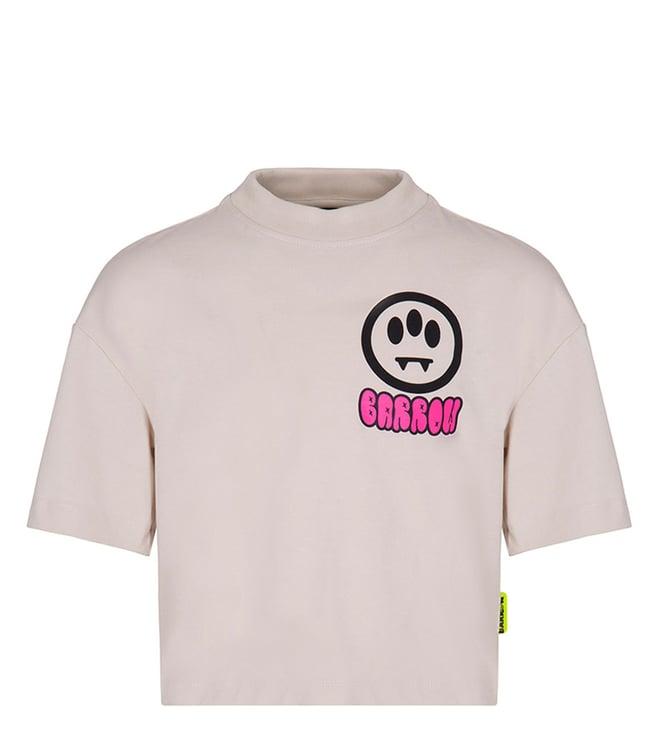 barrow kids cream logo straight fit t-shirt