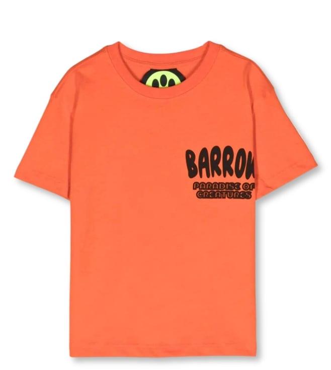 barrow kids orange logo straight fit t-shirt