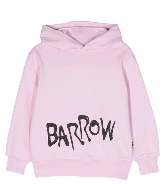 barrow kids pink logo straight fit hoodie