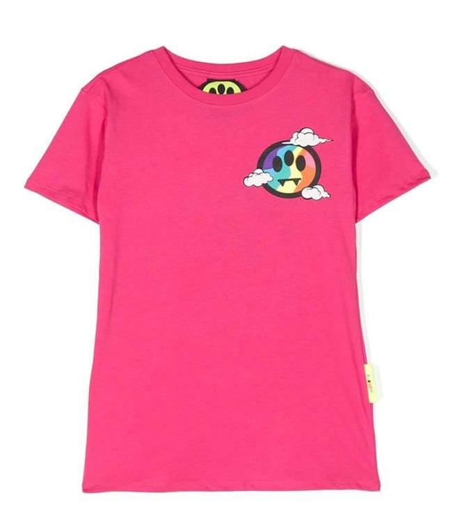 barrow kids pink logo straight fit t-shirt