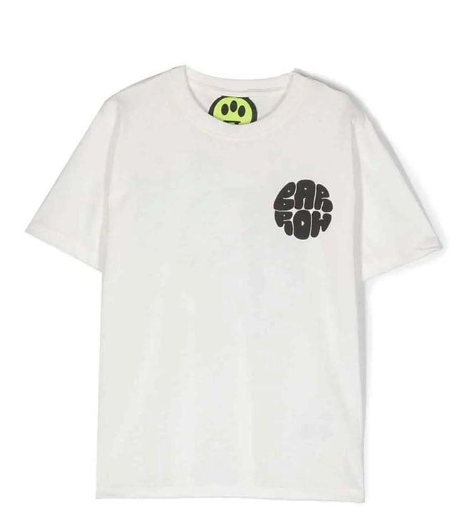 barrow kids white graphic printed straight fit t-shirt