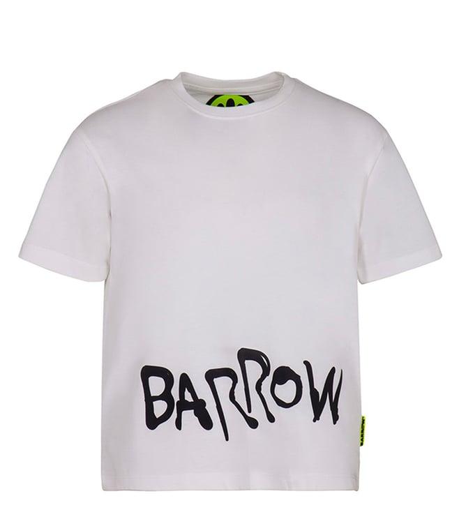 barrow kids white logo straight fit t-shirt