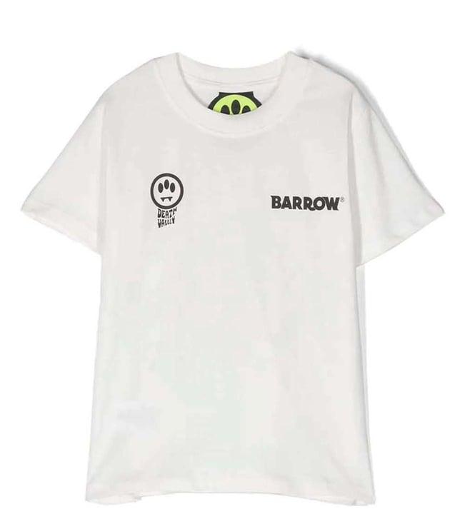 barrow kids white printed straight fit t-shirt