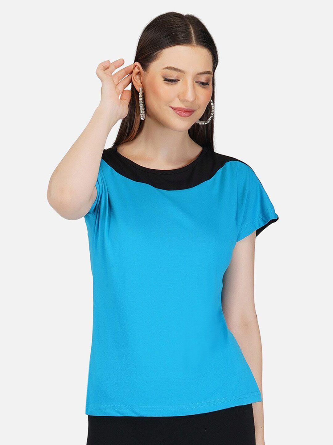 base 41 women blue  sleeves slim fit t-shirt