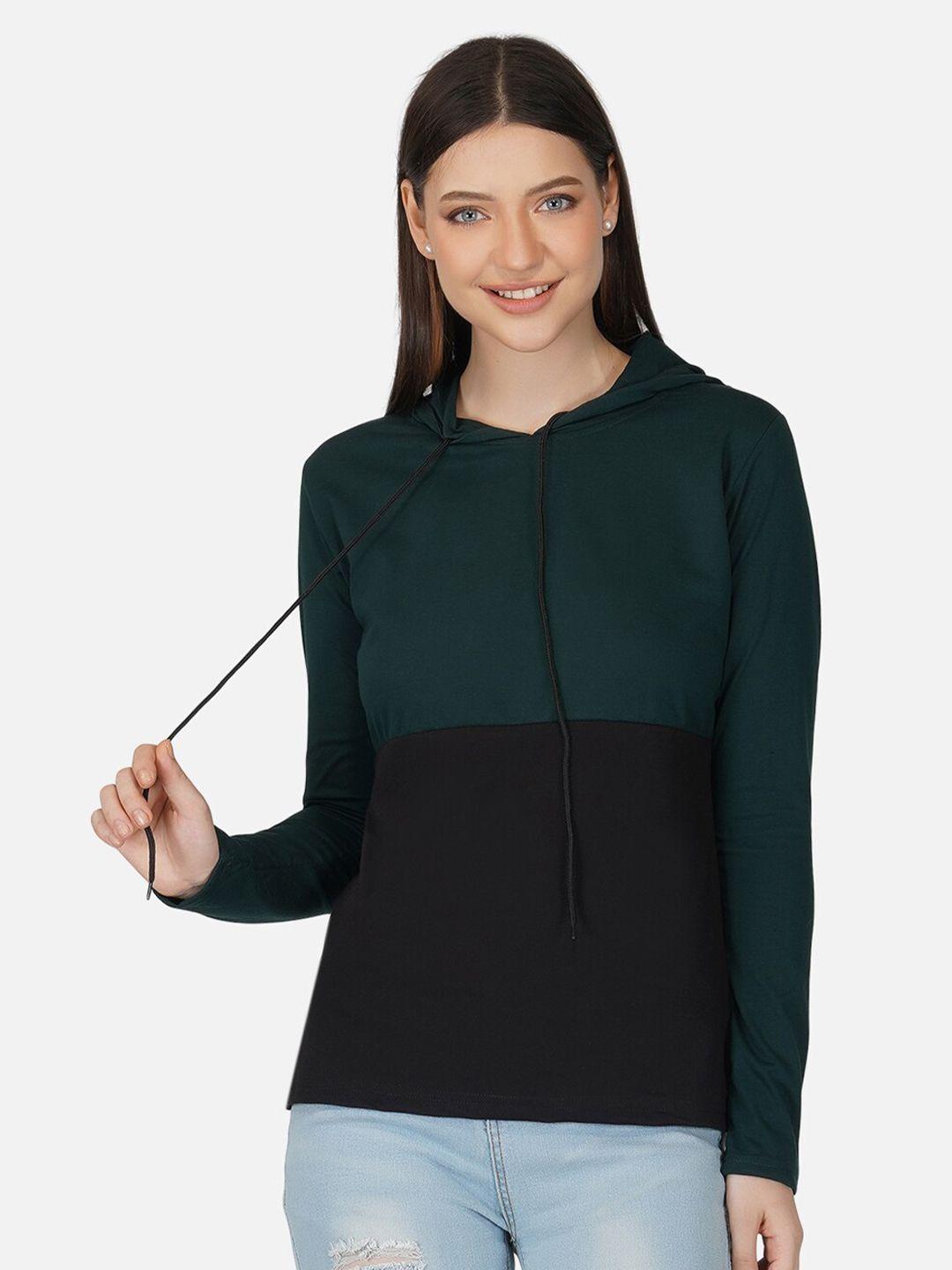 base 41 women green polo collar slim fit t-shirt