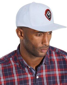 baseball cap with adjustable buckle fastening