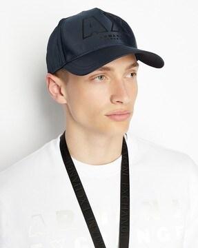 baseball cap with logo print