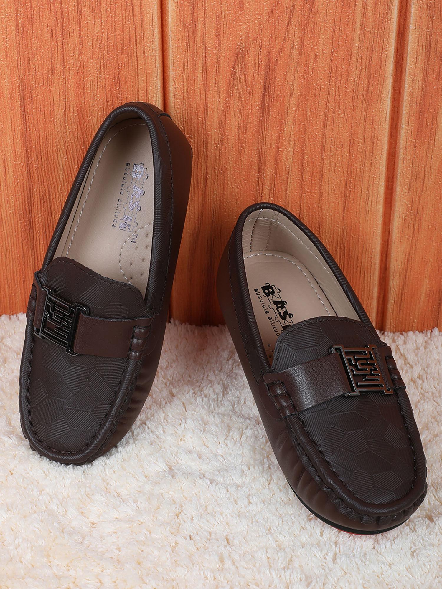 bash-kids-textured-leatherite-loafer-shoes-brown