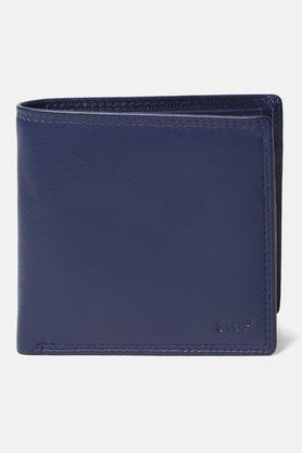 basic leather mens formal wallet - navy
