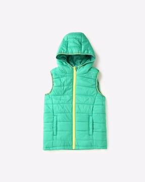 basic quilted hooded gillet