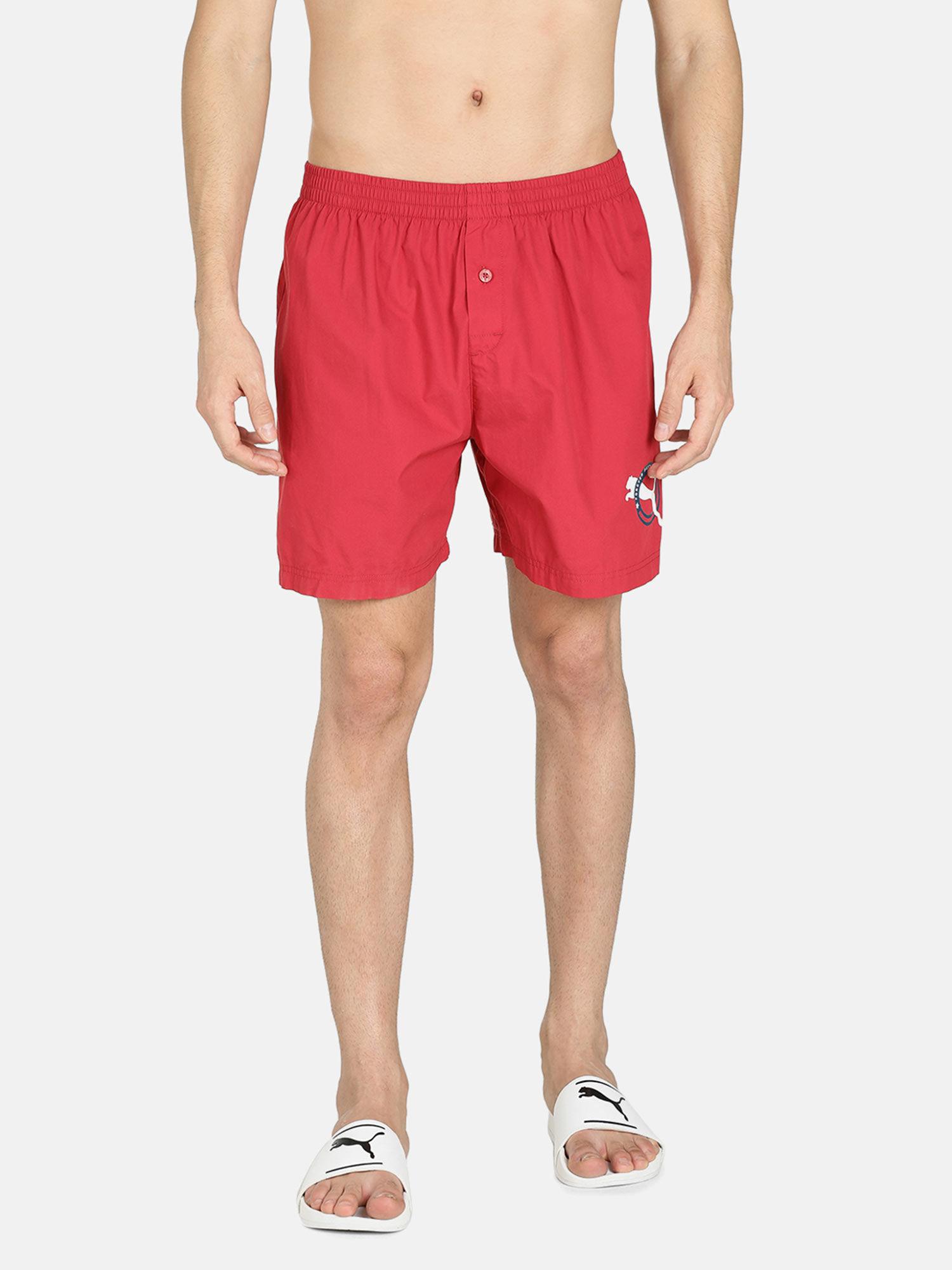 basic red woven boxer
