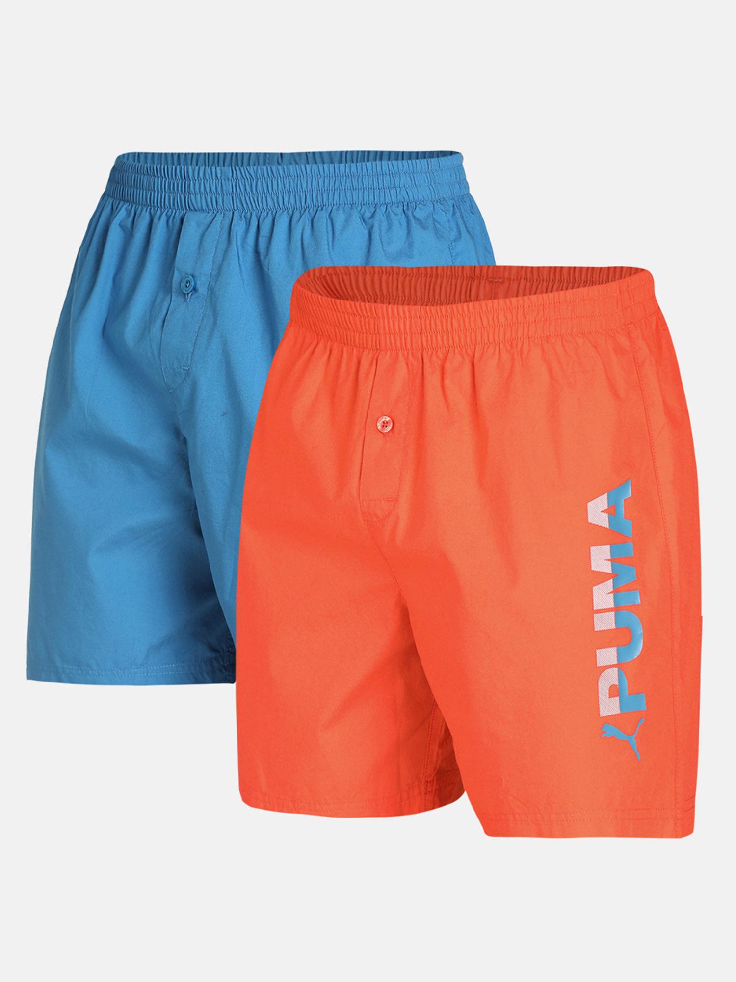 basic woven orange & blue boxers (pack of 2)