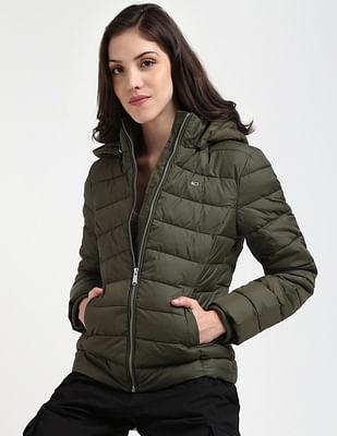 basic hood puffer jacket