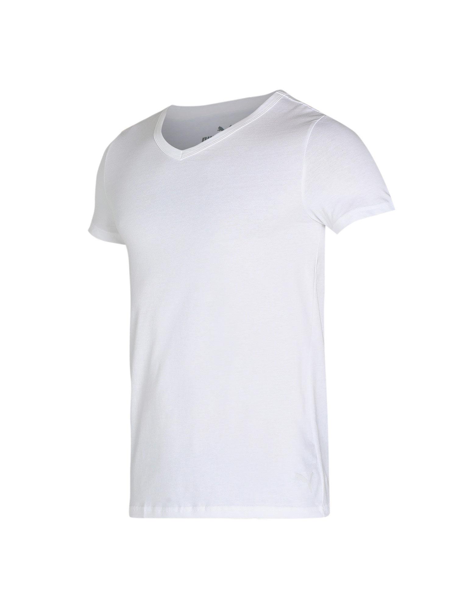 basic v neck white vest (pack of 3)