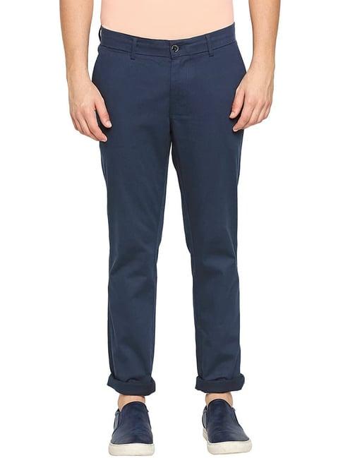 basics blueberry navy cotton tapered fit chinos