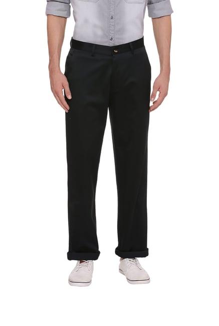 basics green comfort fit trousers