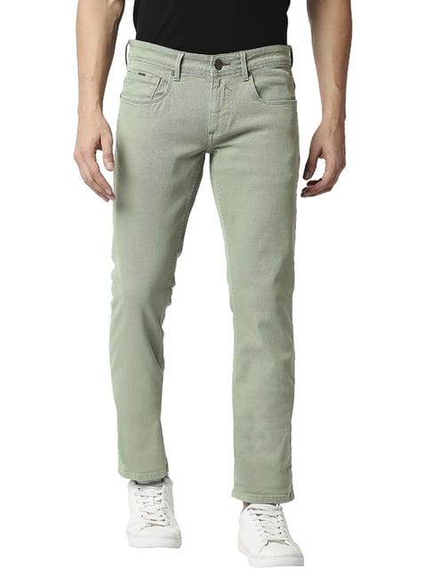 basics green skinny fit jeans