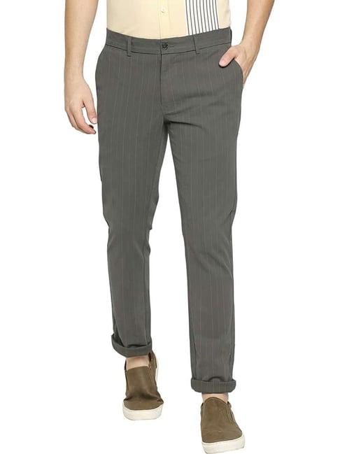 basics lichen olive cotton tapered fit striped chinos