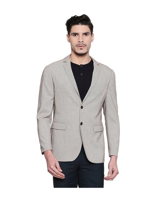 basics beige comfort fit blazer