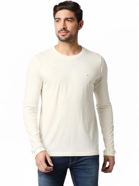 basics beige muscle fit t-shirt