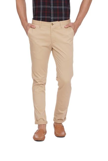 basics beige skinny fit trousers