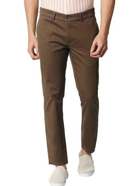 basics bison brown cotton skinny fit trousers