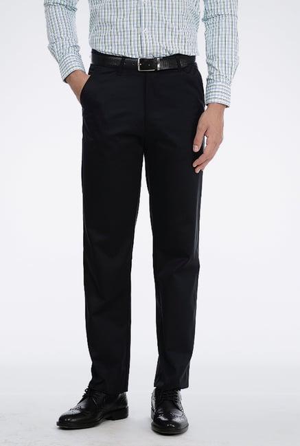 basics black poly cotton trouser