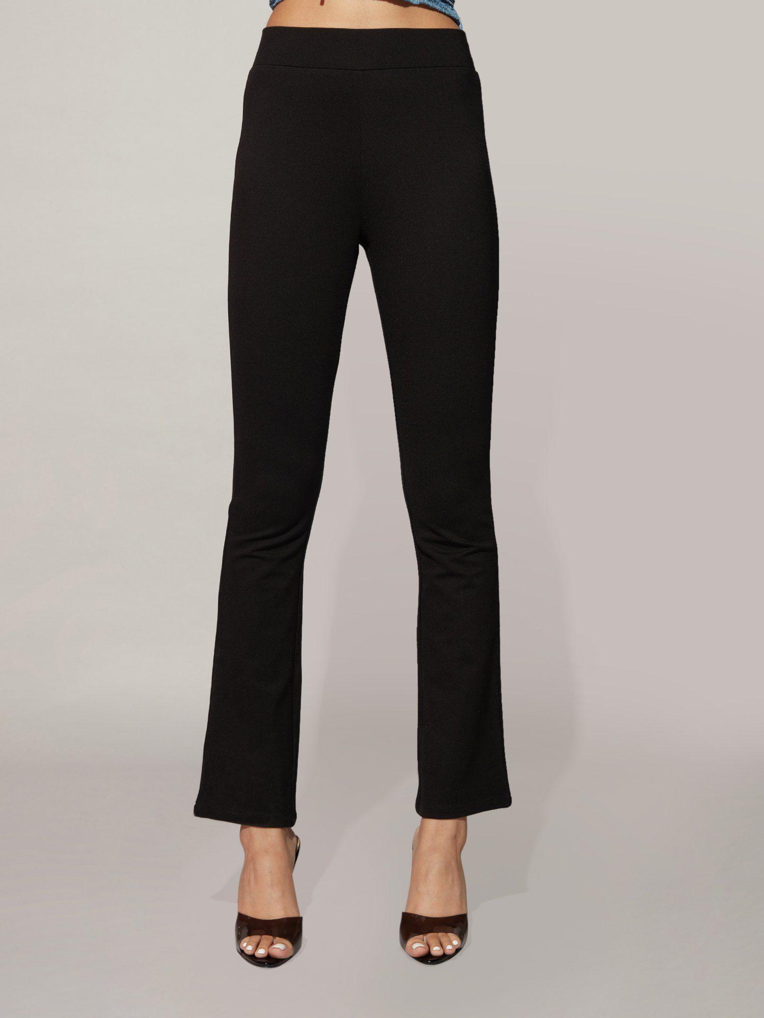 basics black solid wide leg jeggings