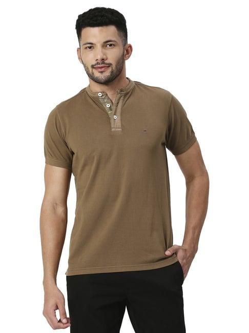 basics brown slim fit t-shirt