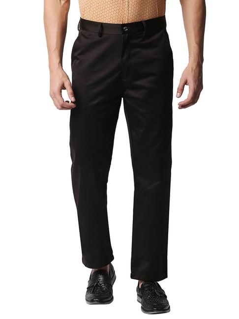 basics coffee brown comfort fit trousers