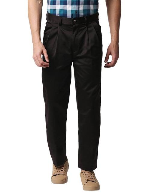 basics coffee brown comfort fit trousers