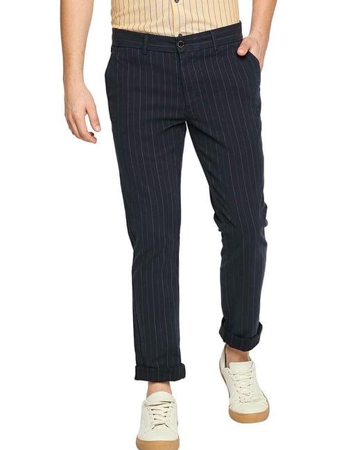 basics collegiate nzvy cotton tapered fit striped chinos