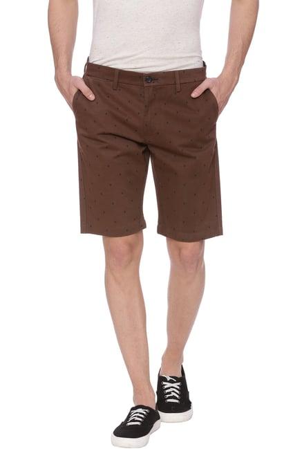 basics dark brown comfort fit shorts