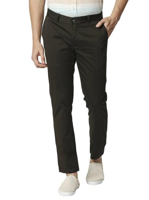 basics dark green tapered fit chinos