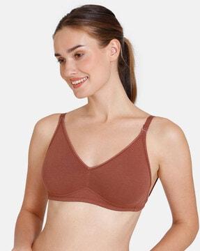 basics double layered non-wired non-padded 3/4th coverage backless bra