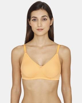 basics double layered non-wired non-padded 3/4th coverage backless bra