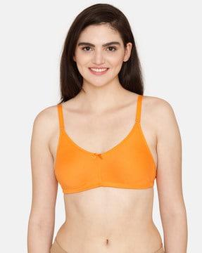 basics double layered non-wired non-padded 3/4th coverage backless bra