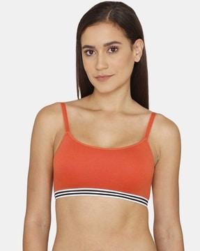 basics double layered non-wired non-padded full coverage slip-on bra