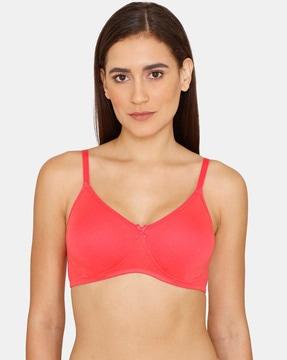 basics double layered padded non-wired non-padded 3/4th coverage t-shirt bra