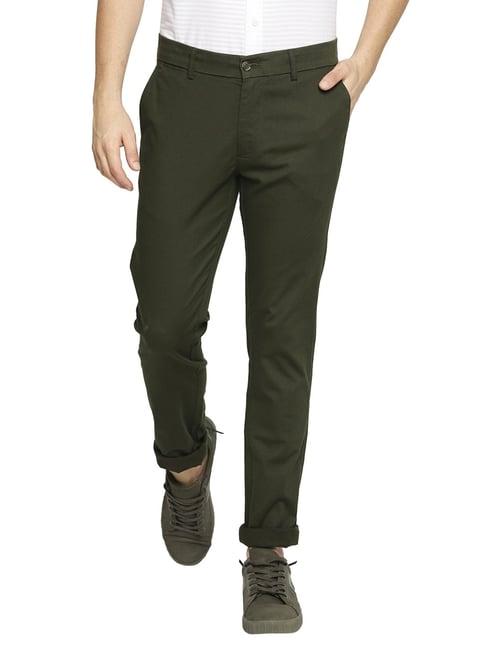 basics green tapered fit chinos