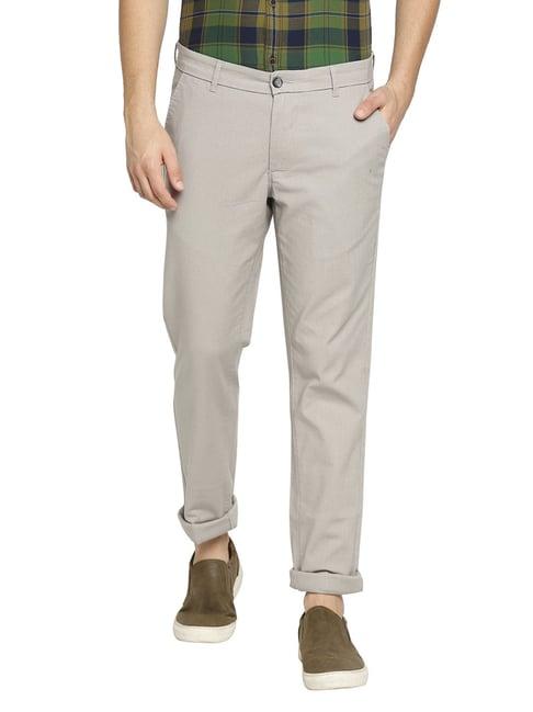 basics grey tapered fit chinos