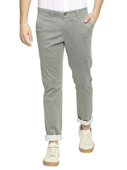 basics grey tapered fit chinos