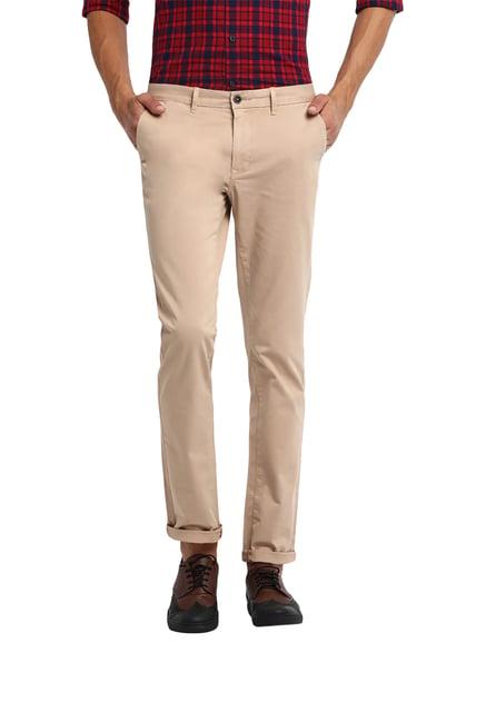 basics khaki skinny fit trousers