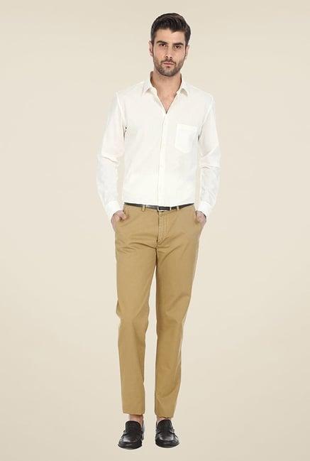 basics khaki solid chinos