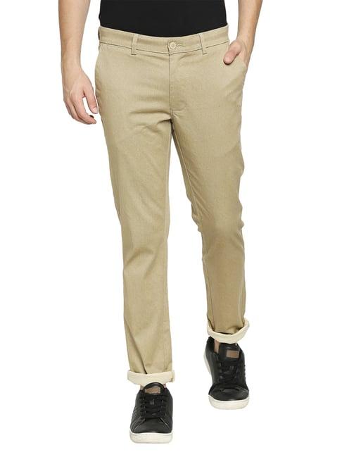 basics khaki tapered fit chinos